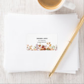 Étiquette Faire-part de mariage floral Boho Blush (En situation)
