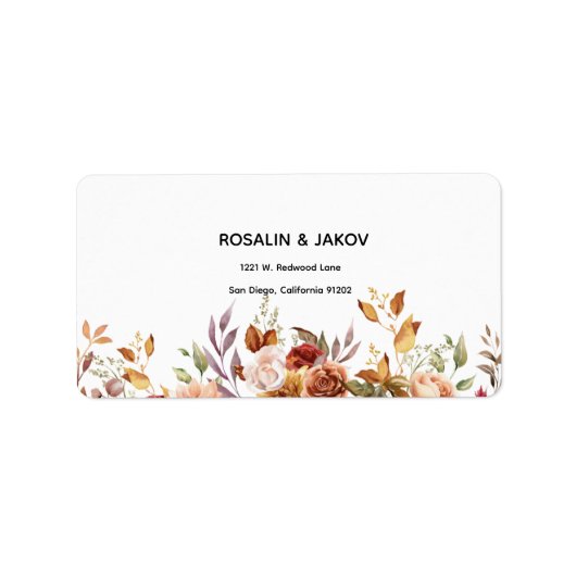 Étiquette Faire-part de mariage floral Boho Blush (Devant)