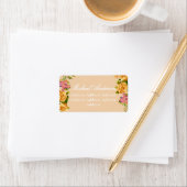 Étiquette Faire-part de mariage Monogramme de ruban Rose d'o (En situation)