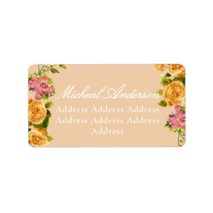 Étiquette Faire-part de mariage Monogramme de ruban Rose d'o