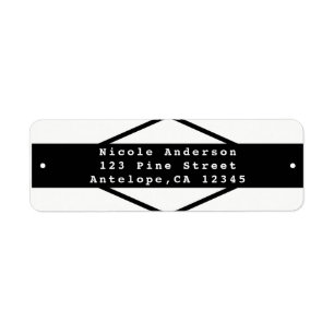 Étiquette Faire-part de mariage rustique moderne noir et bla