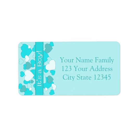 Étiquette Faire-part de naissance bébé garçon (Devant)