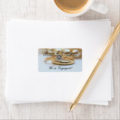 Étiquette Faire-part fiançailles à anneau de diamant (En situation)