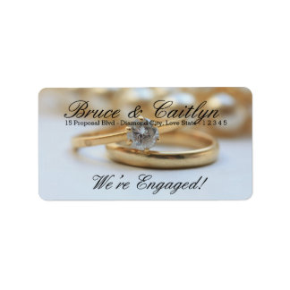Étiquette Faire-part fiançailles à anneau de diamant