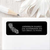 Étiquette Faire-part mobile CALIFORNIA couleur modifiable (En situation)