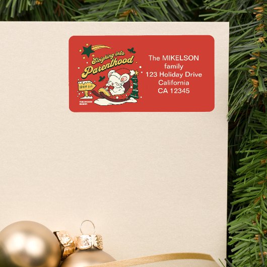 Étiquette Faire-part moderne de grossesse de bébé de Noël