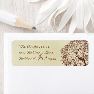 Étiquette Fairy Tale Rustic Forest Brown Tree Adresse de ret