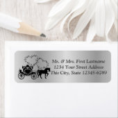 Étiquette Fairytale Carriage et Coeurs Argent (En situation)