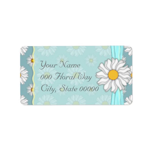 Étiquette Faisée turquoise et blancheLâches d'adresse Mariag (Devant)