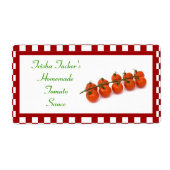 Étiquette fait maison de sauce tomate (Devant)