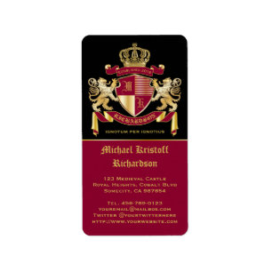 Étiquette Faites votre propre blason d'armoiries d'or rouge