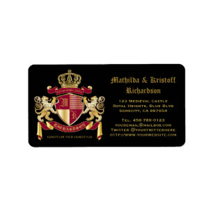Étiquette Faites votre propre blason d'armoiries d'or rouge