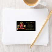 Étiquette Faites votre propre blouse d'armoiries Rouge or Un (En situation)