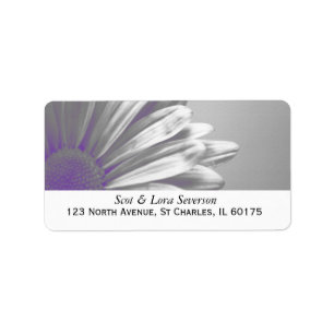 Étiquette Faits saillants floraux violet et gris Adresse de