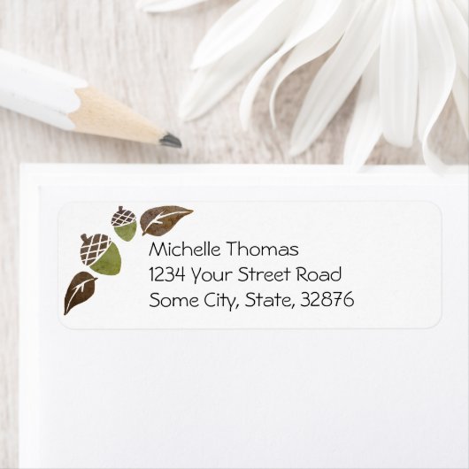 Étiquette Fall Acorns et Mariage Feuille (En situation)