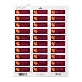 Étiquette Fall Burgundy Gold Feuilles Adresse de retour (Feuille entière)