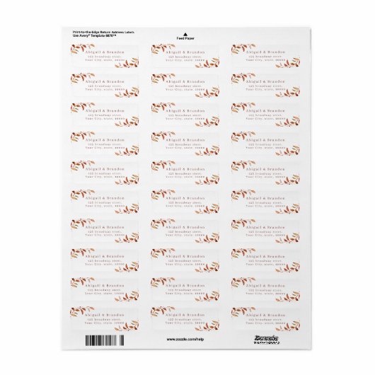 Étiquette Fall Greenery Rustic Mariage Adresse de retour Lab (Feuille entière)