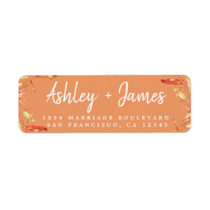Étiquette Fall in Love Foliage Autumn Copper Return Adresse