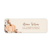 Étiquette Fall in Love Pumpkin Bridal Shower Return Address (Devant)