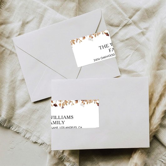 Étiquette Fall Leaves Thanksgiving Return Address Label