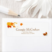 Étiquette Fall Orange Red Leaves Return Address Label (En situation)