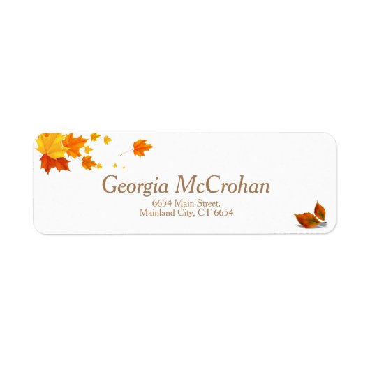 Étiquette Fall Orange Red Leaves Return Address Label (Devant)