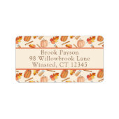 Étiquette Fall Pumpkin Spice Return Address Label (Devant)