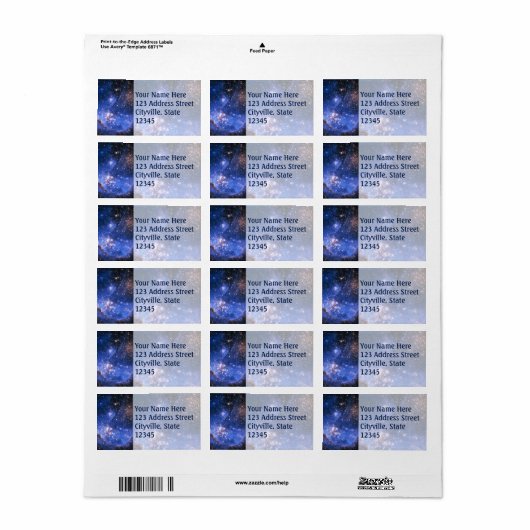 Étiquette Falln Blue Embrionic Starfield (Feuille entière)