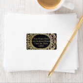 Étiquette Falln Ornate Gold Frame (Parfait pour un Monogramm (En situation)
