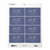 Étiquette Famille Adresse de Retour de Script Bleu Moderne (Feuille entière)
