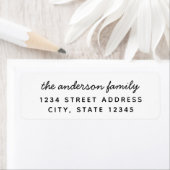 Étiquette Famille Adresse de Retour Écriture Manuscrite Mode (En situation)
