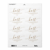 Étiquette Famille Adresse Style Script Or Élégant (Feuille entière)