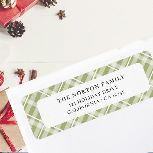 Étiquette Famille Agritouristique classique Tartan Vert