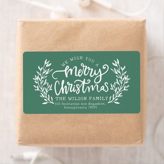 Étiquette Famille de calligraphie verte