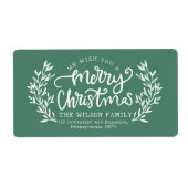 Étiquette Famille de calligraphie verte (Devant)