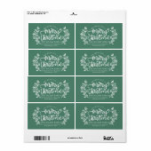 Étiquette Famille de calligraphie verte (Feuille entière)
