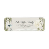 Étiquette Famille de grue de bambou orientale élégante (Devant)