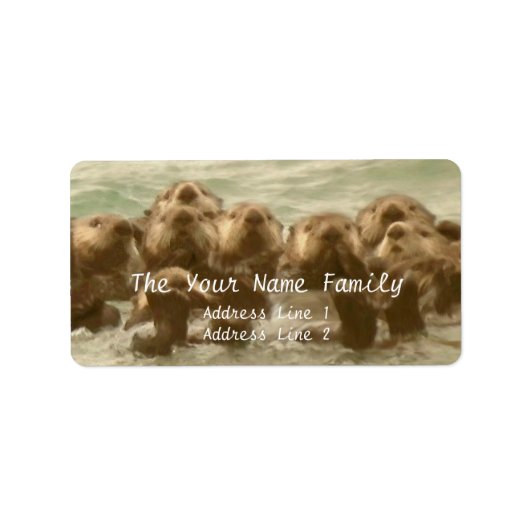 Étiquette Famille de loutres de mer (Devant)