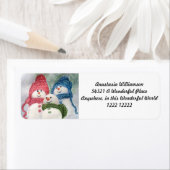 ÉTIQUETTE FAMILLE DE NOËL SNOWMAN (En situation)