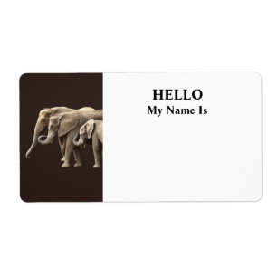 Étiquette Famille d'éléphants