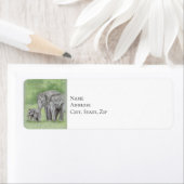 Étiquette Famille des éléphants (En situation)