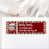Étiquette Famille Husky Christmas (En situation)