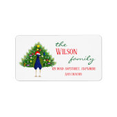 Étiquette Family Christmas Tree Peacock Mailing (Devant)