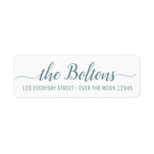 Étiquette Family Name Custom Calligraphy Modern Font Elegant