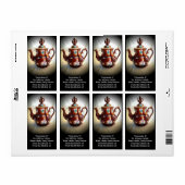 Étiquette Fancy Ornat Antique anglaise Teapot Pot de café (Feuille entière)