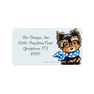 Étiquette Fantaisie bleue d'écharpe de chiot de Yorkie