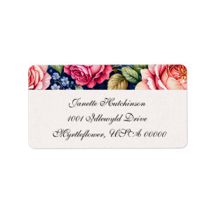 Étiquette Fantaisie rose rose et bleu
