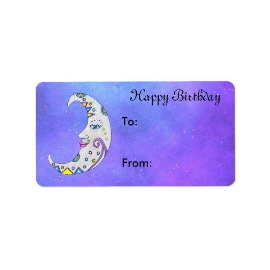 Étiquette Fantastique Lune blanche Croissant Joli Visage Cie (Devant)