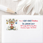 Étiquette Fantastique Noël Reindeer Holiday (En situation)