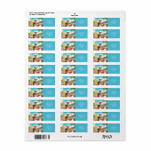 Étiquette Fantasy Cute Polar Bear Beach  (Feuille entière)